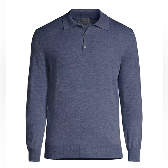 Canali Merino Wool Long-Sleeve Polo - Picture 2 of 11